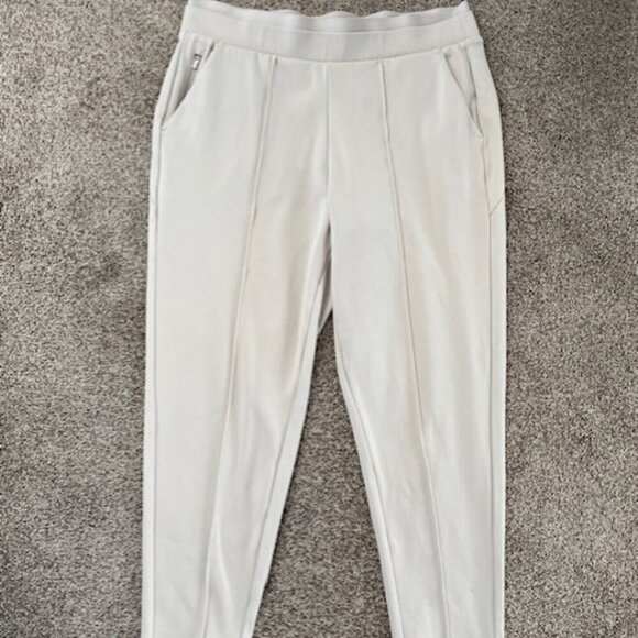 ATHLETA Venice High Rise Pintuck Cropped Pants Ivory Medium - Picture 3 of 11